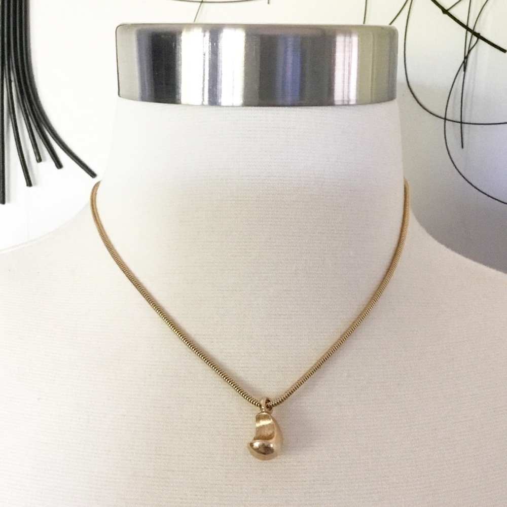 Vintage Gold Toned Moon Necklace